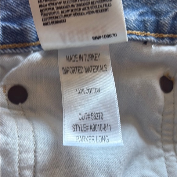 Ag Adriano Goldschmied Blue Jean Highrise Shorts Distressed Style size 32 - Picture 10 of 10